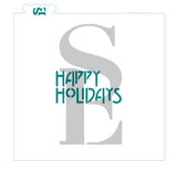 Happy Holidays Modern Greeting Stencil for Cookies, Cakes & Culinary