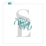 Happy New Year #2 Greeting Digital Design Cookie Stencil