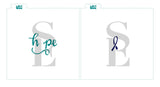 HOPE Cancer Awareness Ribbon #2, Single or Layered Stencil for Cookies, Cakes & Culinary