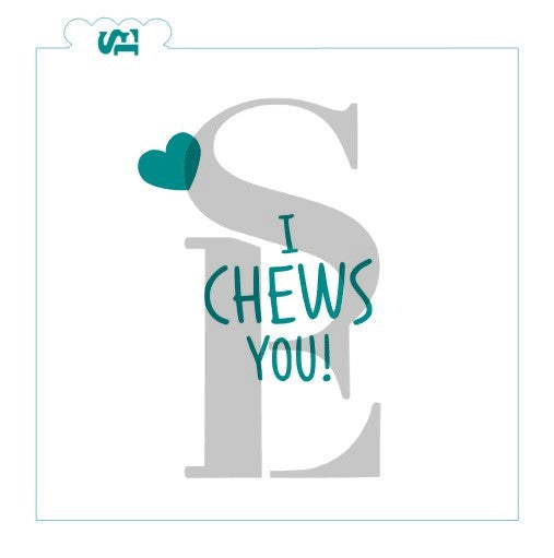 Valentine's Gumball Machine PYO & "I Chews You!" Bundle Digital Design Cookie Stencil