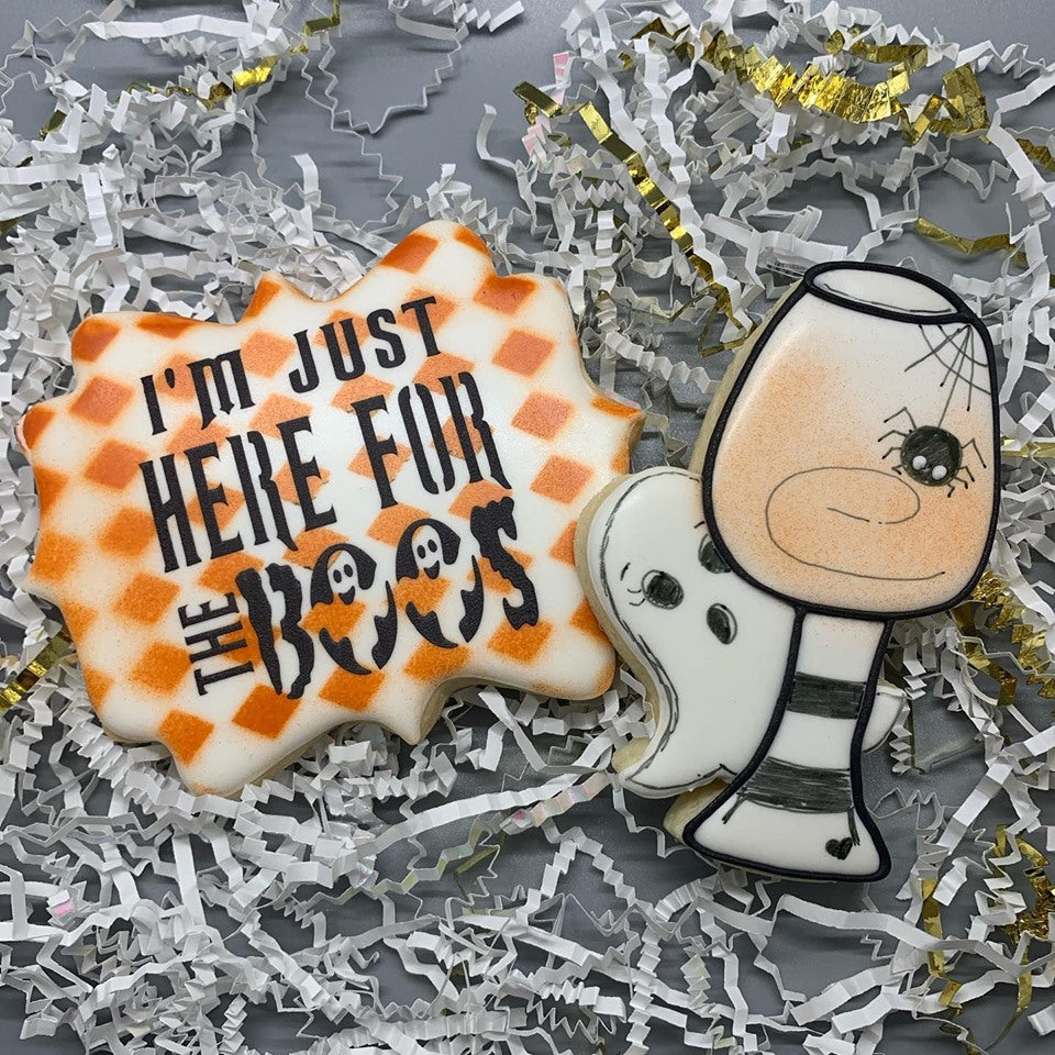 I'm Just Here For The Boos Halloween Digital Design Cookie Stencil