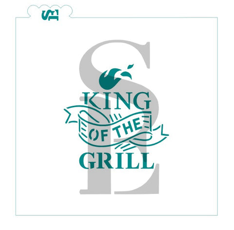 King of the Grill #2 Digital Design Cookie Stencil