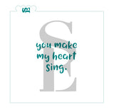 Music Notes Swirl, Just A Little Love Note and You Make My Heart Sign Bundle Digital Design Cookie Stencil