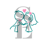 Wedding Couple Stick Figures #2 Digital Design Cookie Stencil