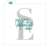Happy Valentine's Day Greeting Stencil for Cookies, Cakes & Culinary