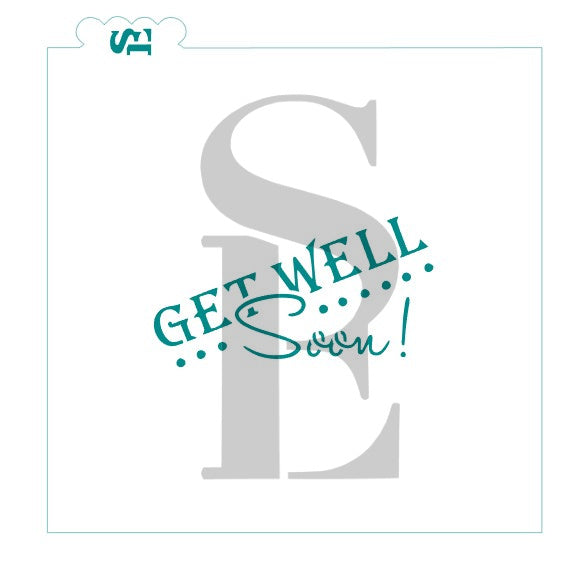 Get Well Soon Sentiment Digital Design Cookie Stencil