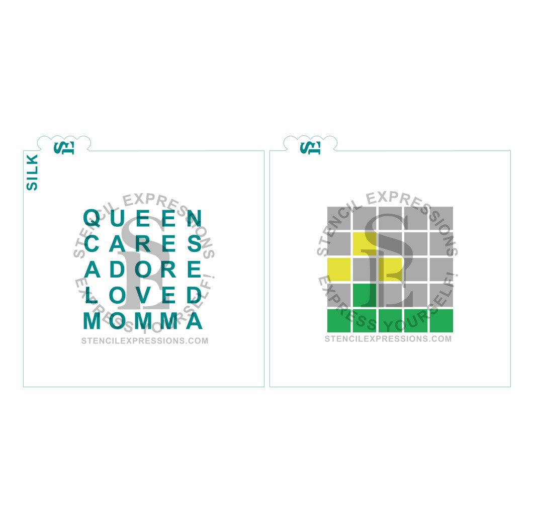 MOMMA WORDLE Puzzle SILKSCREEN SVG Digital Design Download *
