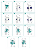 Medical Caduceus MD RN NP PA RM, Single and Layered Digital Design Cookie Stencil