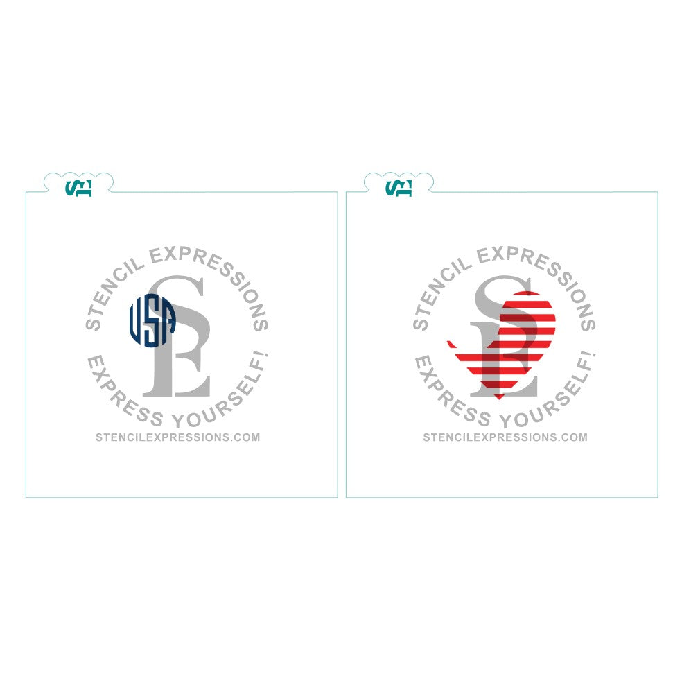 USA Flag Heart Layered Stencil Digital Design