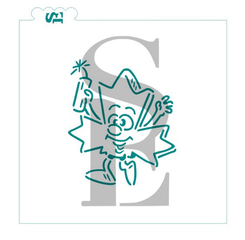 Canada Day PYO Maple Leaf Character with Firecracker Digital Design