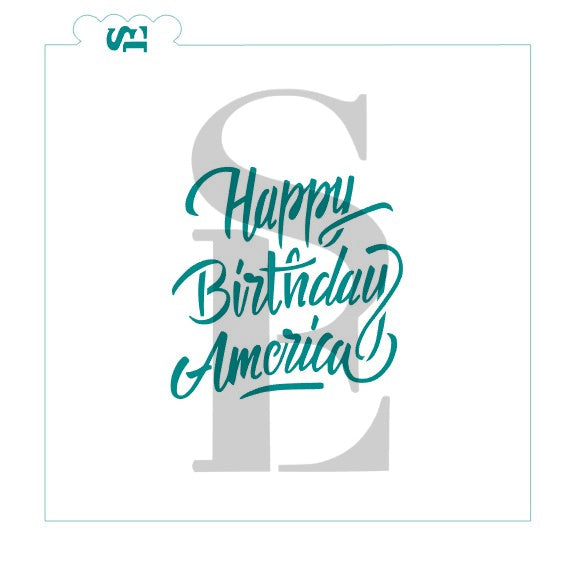 Happy Birthday America Hand Lettered Sentiment Digital Design