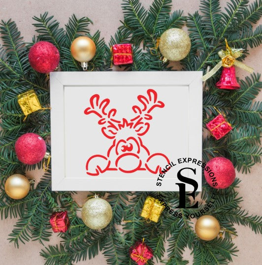 Silly Christmas Peeking Reindeer PYO Digital Design *