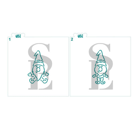 Gnome #1 and 2 PYO Digital Design Cookie Stencil