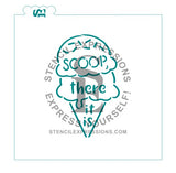 Ice Cream Cone PYO, Scoop, There It Is Sentiment and Kawai'i Faces Stencil Digital Design