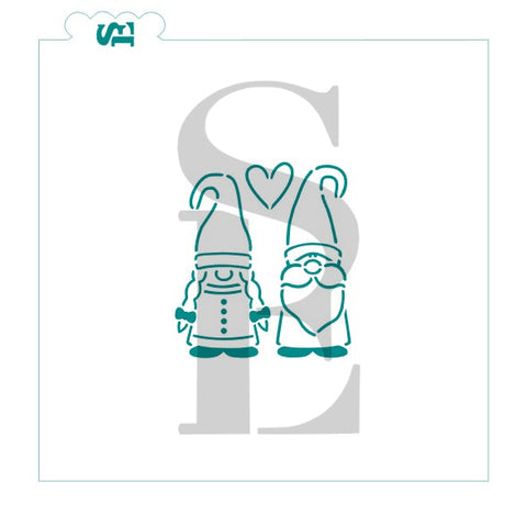 Gnome Couple PYO Digital Design Cookie Stencil