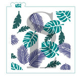Tropical Leaf, Three-Layer Background Digital Design Cookie Stencil