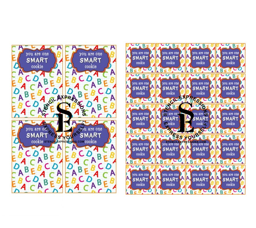 One Smart Cookie School Theme Treats Print Your Own Packaging Bundle: Treats Cards and Gift Tags