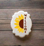 Welcome Vertical Sentiment with Sunflower Digital Design