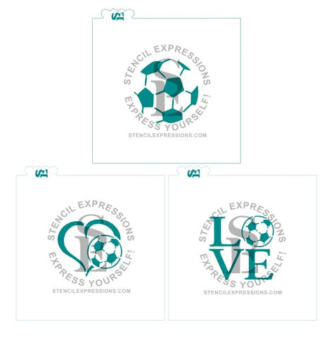 Soccer Theme Sports Bundle Digital Design, Set of 3