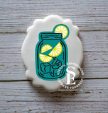 Mason / Ball Jar w-Lemon Outline / PYO Digital Design *