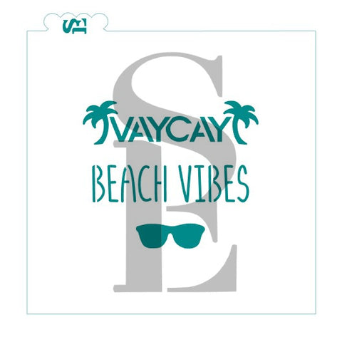 Vacay, Beach Waves, Sunglasses Digital Design