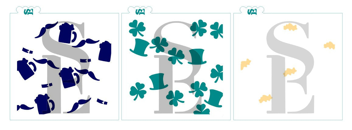 St. Patrick's Day Icons Three-Layer Background Digital Design