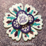Boho Trees Let It Snow Snowflakes Platter 6 Pc Digital Design Sweet An's Cookies