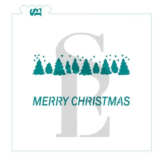 Merry Christmas / Trees Greeting Horizontal Digital Design