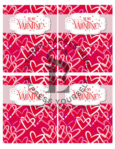 Happy Valentine's Day Hearts Cookie Packaging Card Digital Design Print Your Own Packaging *