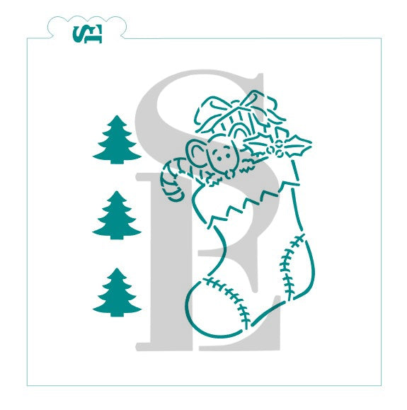 Christmas Stocking Mouse PYO Digital Design