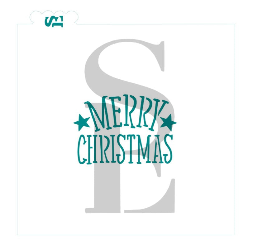 Merry Christmas Stars Greeting Primitive Digital Design