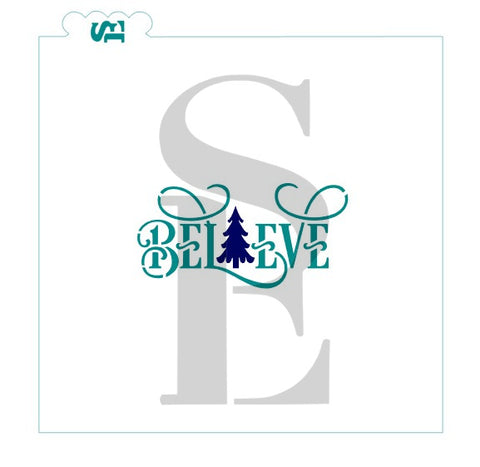 Believe with Tree Holiday Digital Design