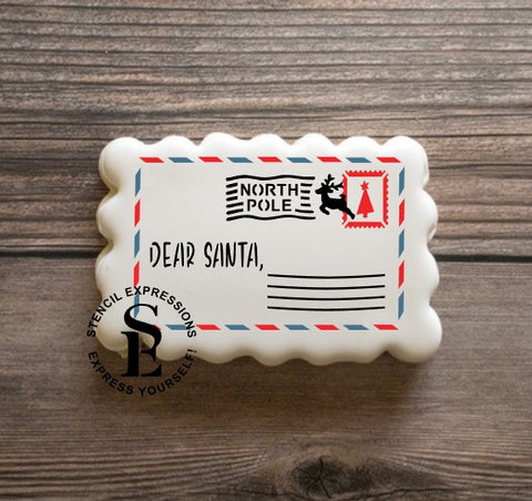 Dear Santa Postcard / Letter Layered Stencil Set for Cookies, Cakes, Culinary