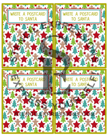 Dear Santa Postcard Cookie Packaging Card Digital Design: Coordinates with our Santa Postcard Interactive Stencil Set *