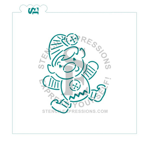 Adorable Celebrating Elf PYO Stencil SVG Digital Design Download includes Shaped template *